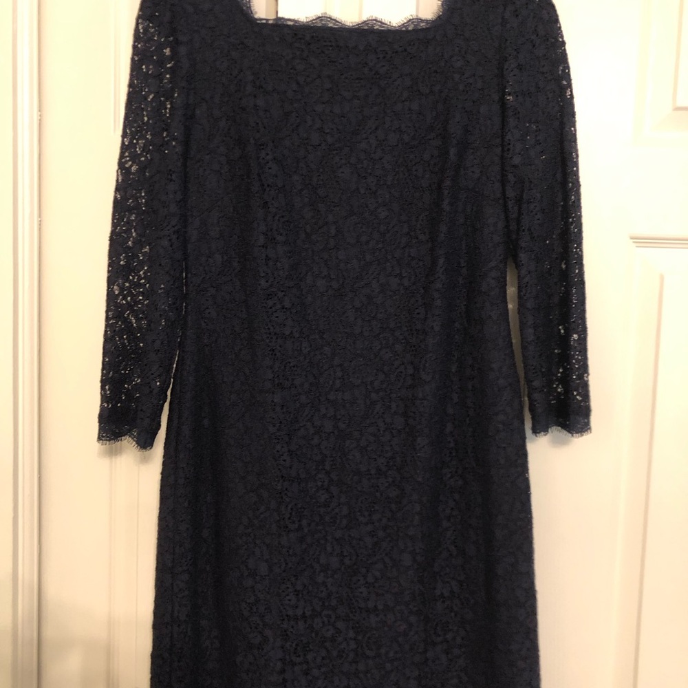 Adrianna Papell Navy Lace Dress